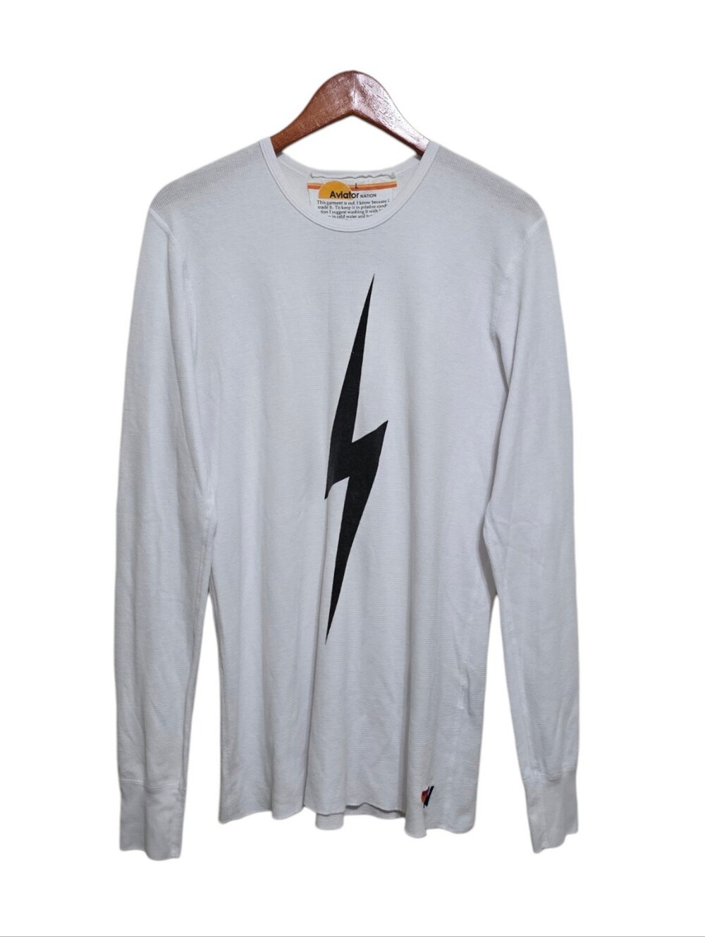 Aviator Nation Bolt Thermal in White Size Large